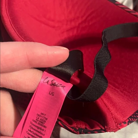 Women's Red Lace & Plaid Bralette Set - Picture 4 of 6